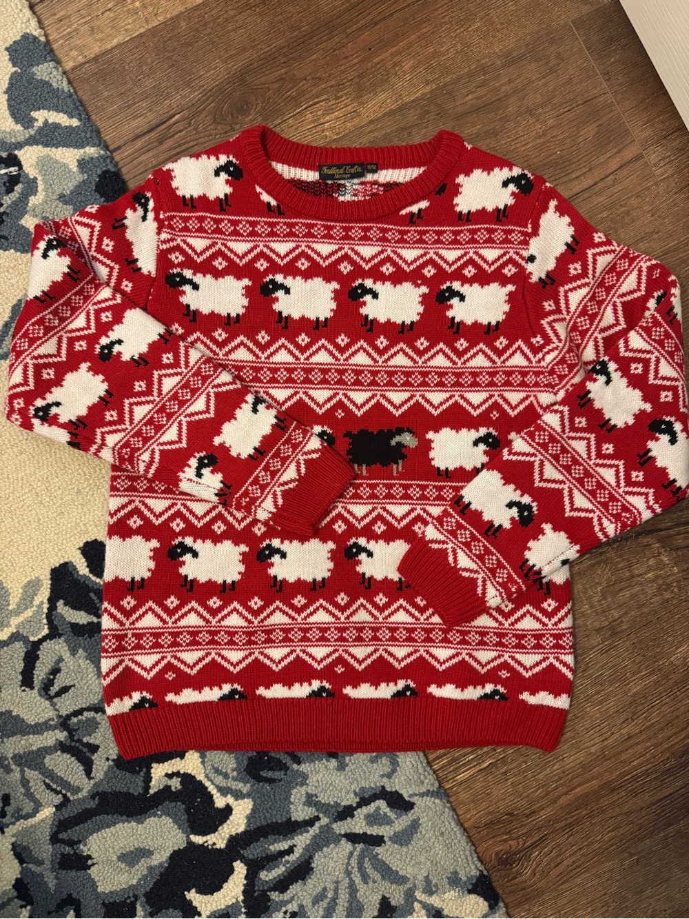 Red Sheep Pattern Sweater